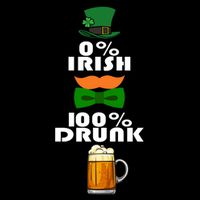 0 Percent Irish 100 Percent Drunk Irish Hipster Drawstring Bag