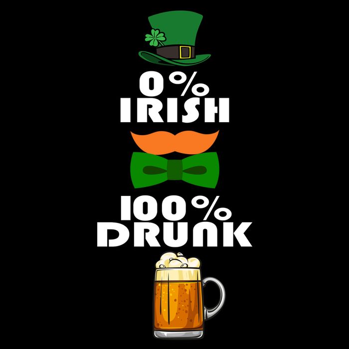 0 Percent Irish 100 Percent Drunk Irish Hipster Drawstring Bag