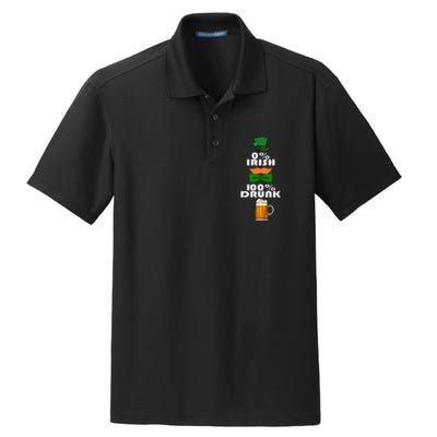 0 Percent Irish 100 Percent Drunk Irish Hipster Dry Zone Grid Polo