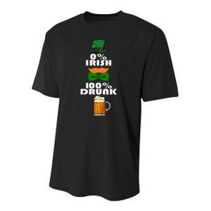 0 Percent Irish 100 Percent Drunk Irish Hipster Youth Performance Sprint T-Shirt