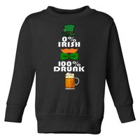 0 Percent Irish 100 Percent Drunk Irish Hipster Toddler Sweatshirt