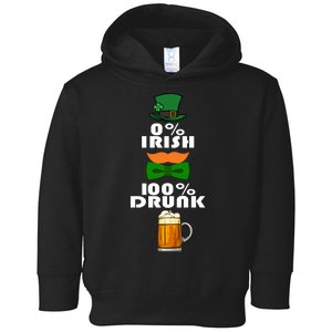 0 Percent Irish 100 Percent Drunk Irish Hipster Toddler Hoodie