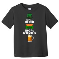 0 Percent Irish 100 Percent Drunk Irish Hipster Toddler T-Shirt