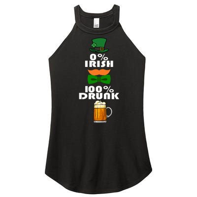 0 Percent Irish 100 Percent Drunk Irish Hipster Women’s Perfect Tri Rocker Tank