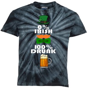 0 Percent Irish 100 Percent Drunk Irish Hipster Kids Tie-Dye T-Shirt