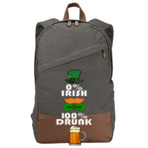 0 Percent Irish 100 Percent Drunk Irish Hipster Cotton Canvas Backpack