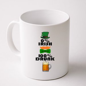 0 Percent Irish 100 Percent Drunk Irish Hipster Coffee Mug