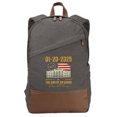 01 20 2025 The End Of An Error President Inauguration 47th Cotton Canvas Backpack