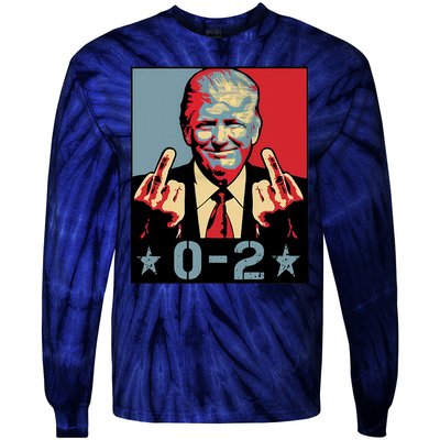 0 2 Funny Trump 2024 Tie-Dye Long Sleeve Shirt