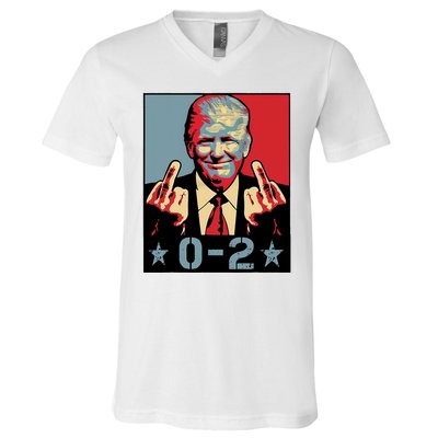 0 2 Funny Trump 2024 V-Neck T-Shirt