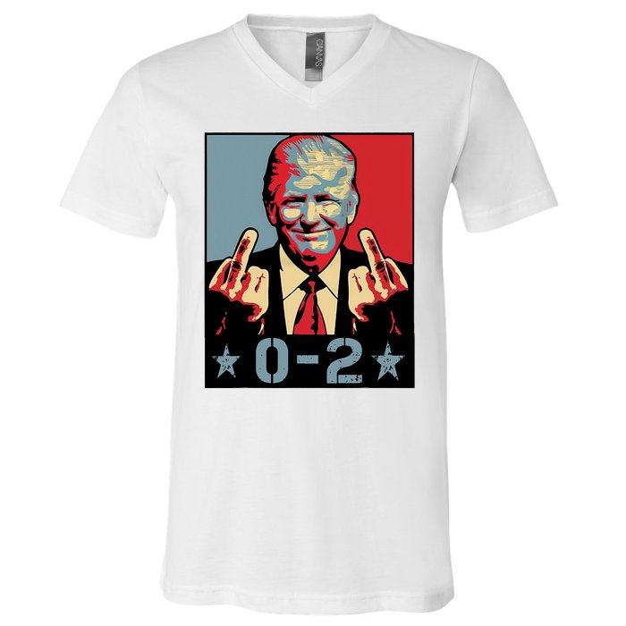 0 2 Funny Trump 2024 V-Neck T-Shirt