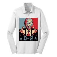 0 2 Funny Trump 2024 Silk Touch Performance Long Sleeve Polo