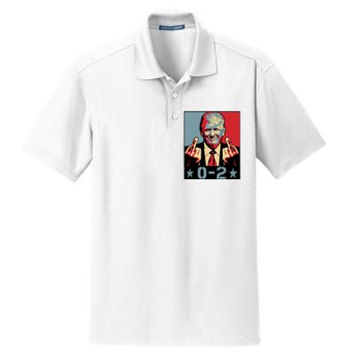 0 2 Funny Trump 2024 Dry Zone Grid Polo