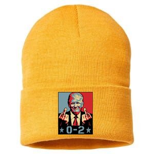 0 2 Funny Trump 2024 Sustainable Knit Beanie