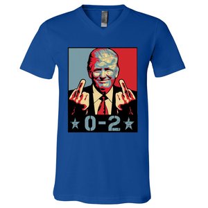 0 2 Funny Trump 2024 V-Neck T-Shirt