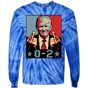 0 2 Funny Trump 2024 Tie-Dye Long Sleeve Shirt