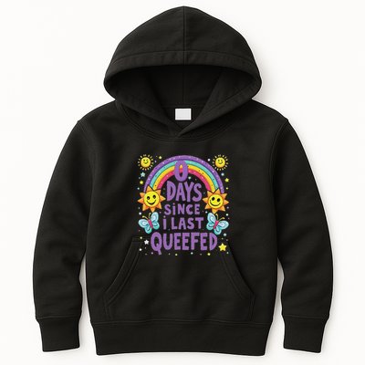 0 Days Since I Last Queefed Queef Funny Queefed Embarrassing Kids Hoodie