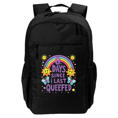 0 Days Since I Last Queefed Queef Funny Queefed Embarrassing Daily Commute Backpack