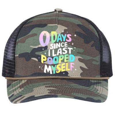 0 Days Since I Last Pooped Myself Retro Rope Trucker Hat Cap