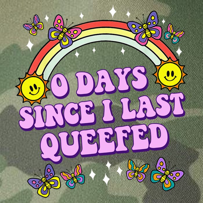 0 Days Since I Last Queefed Rainbow Funny Legacy Tie Dye Trucker Hat
