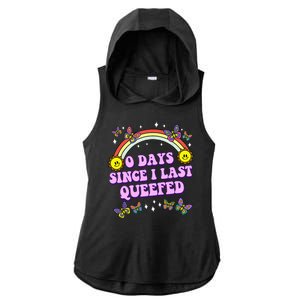 0 Days Since I Last Queefed Rainbow Funny Ladies PosiCharge Tri-Blend Wicking Draft Hoodie Tank