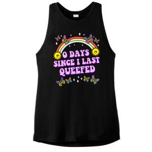 0 Days Since I Last Queefed Rainbow Funny Ladies PosiCharge Tri-Blend Wicking Tank