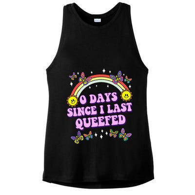 0 Days Since I Last Queefed Rainbow Funny Ladies PosiCharge Tri-Blend Wicking Tank