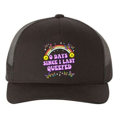 0 Days Since I Last Queefed Rainbow Funny Yupoong Adult 5-Panel Trucker Hat