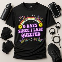 0 Days Since I Last Queefed Rainbow Funny Performance Shirt