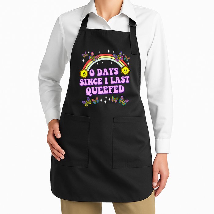 0 Days Since I Last Queefed Rainbow Funny Full-Length Apron With Pockets