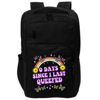 0 Days Since I Last Queefed Rainbow Funny Impact Tech Backpack