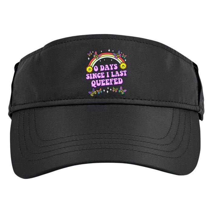 0 Days Since I Last Queefed Rainbow Funny Adult Drive Performance Visor