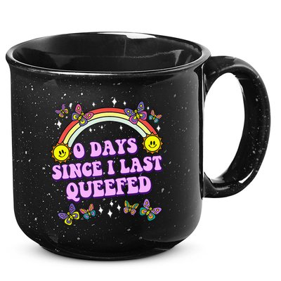 0 Days Since I Last Queefed Rainbow Funny 15oz Campfire Ceramic Mug