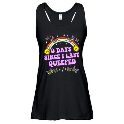 0 Days Since I Last Queefed Rainbow Funny Ladies Essential Flowy Tank