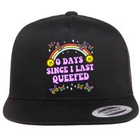 0 Days Since I Last Queefed Rainbow Funny Flat Bill Trucker Hat