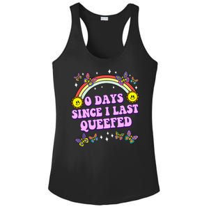 0 Days Since I Last Queefed Rainbow Funny Ladies PosiCharge Competitor Racerback Tank