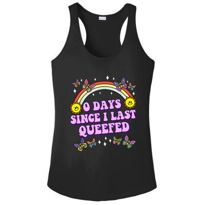 0 Days Since I Last Queefed Rainbow Funny Ladies PosiCharge Competitor Racerback Tank