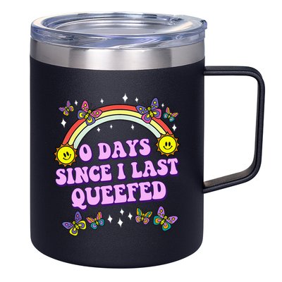 0 Days Since I Last Queefed Rainbow Funny 12oz Stainless Steel Coffee Mug