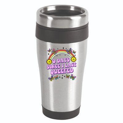 0 Days Since I Last Queefed Rainbow Funny 16oz Travel Tumbler