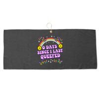 0 Days Since I Last Queefed Rainbow Funny Large Microfiber Waffle Golf Towel