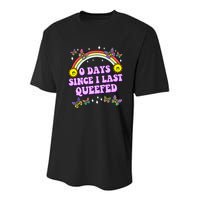 0 Days Since I Last Queefed Rainbow Funny Youth Performance Sprint T-Shirt