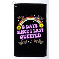 0 Days Since I Last Queefed Rainbow Funny Golf Towel