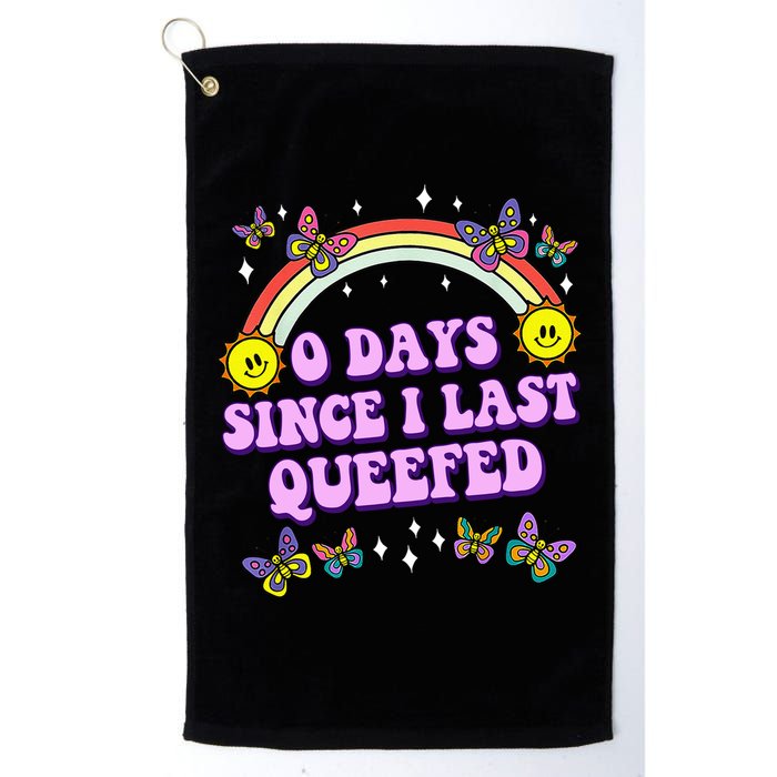 0 Days Since I Last Queefed Rainbow Funny Golf Towel