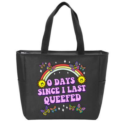 0 Days Since I Last Queefed Rainbow Funny Zip Tote Bag