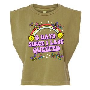 0 Days Since I Last Queefed Rainbow Funny Garment-Dyed Women's Muscle Tee