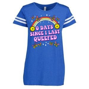 0 Days Since I Last Queefed Rainbow Funny Enza Ladies Jersey Football T-Shirt