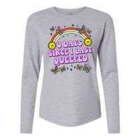 0 Days Since I Last Queefed Rainbow Funny Womens Cotton Relaxed Long Sleeve T-Shirt