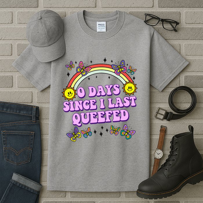 0 Days Since I Last Queefed Rainbow Funny Tall T-Shirt