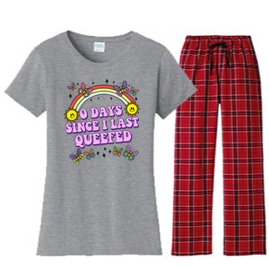 0 Days Since I Last Queefed Rainbow Funny Women's Flannel Pajama Set