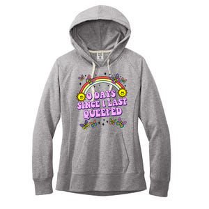 0 Days Since I Last Queefed Rainbow Funny Women's Fleece Hoodie